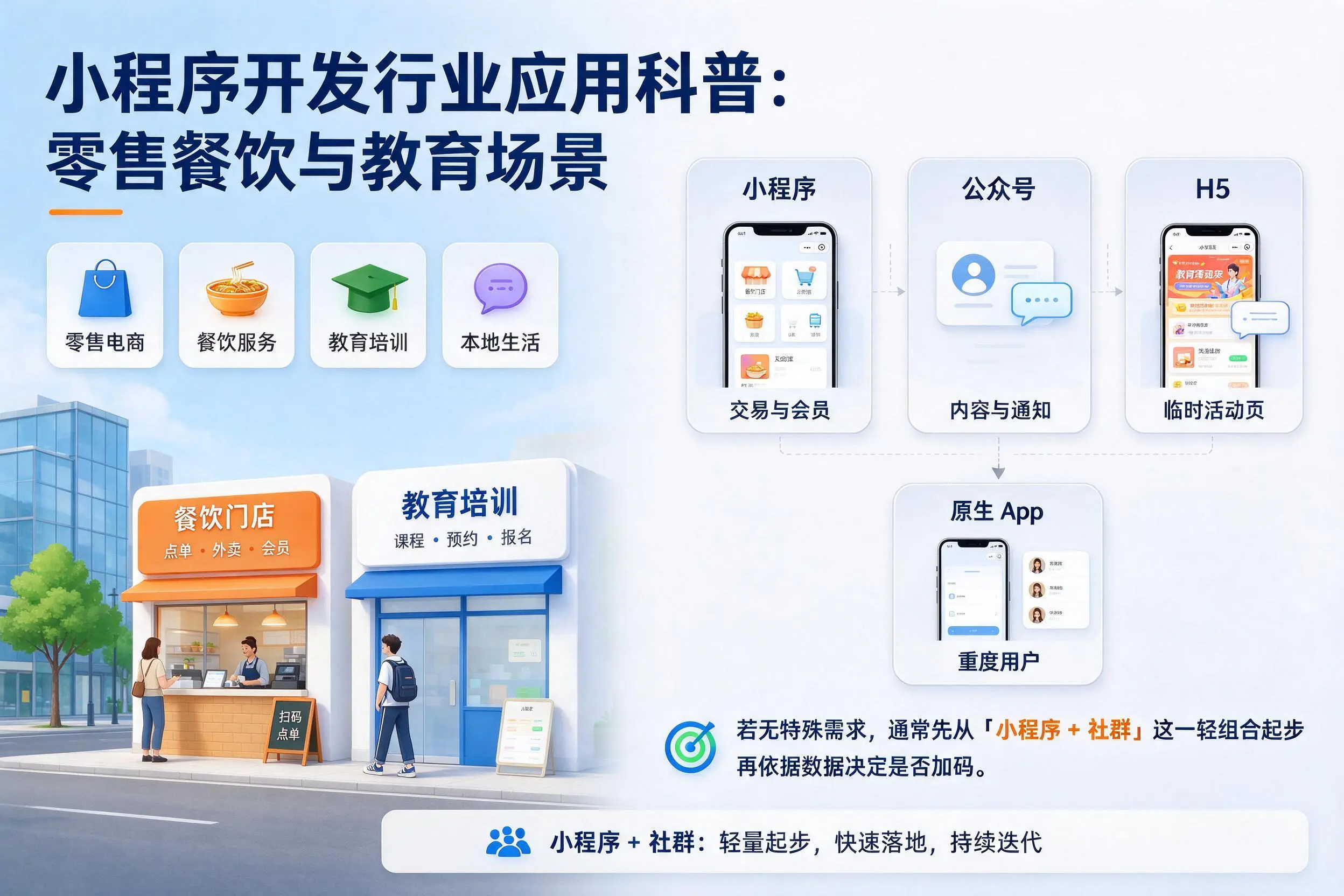 北屯小程序开发行业应用科普:零售餐饮与教育场景