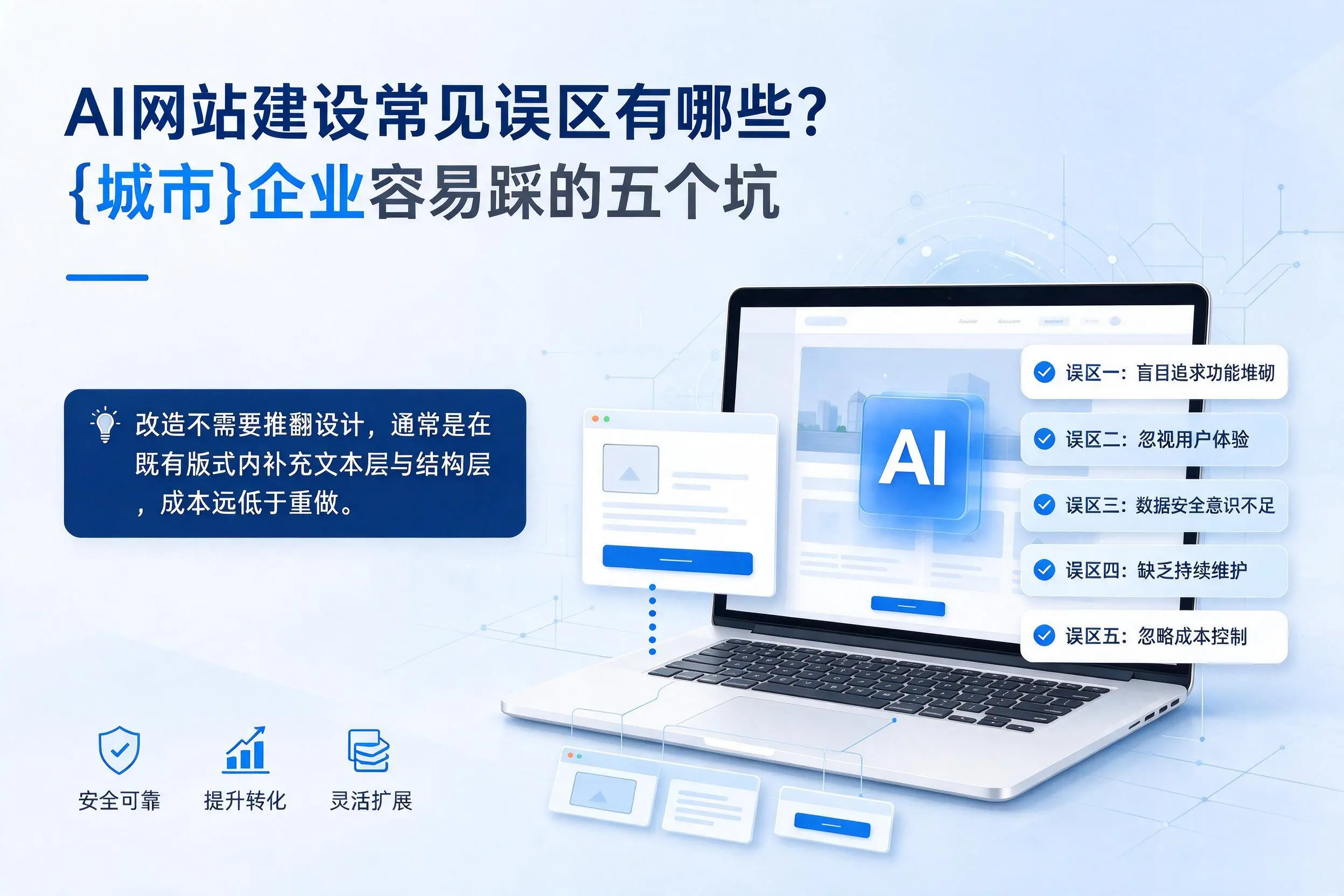AI网站建设常见误区有哪些？北屯企业容易踩的五个坑